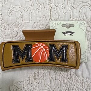 IC COLLECTION Brown Hair Clip with basketball Design